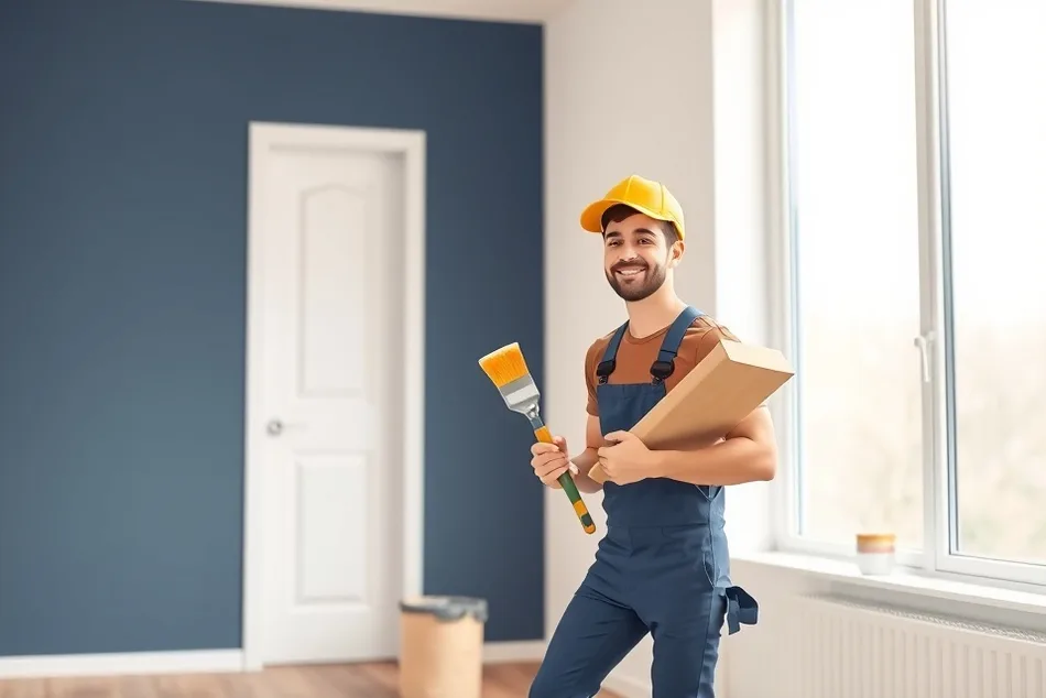 Intérieur rénové après travaux de peinture à Vieux-Condé